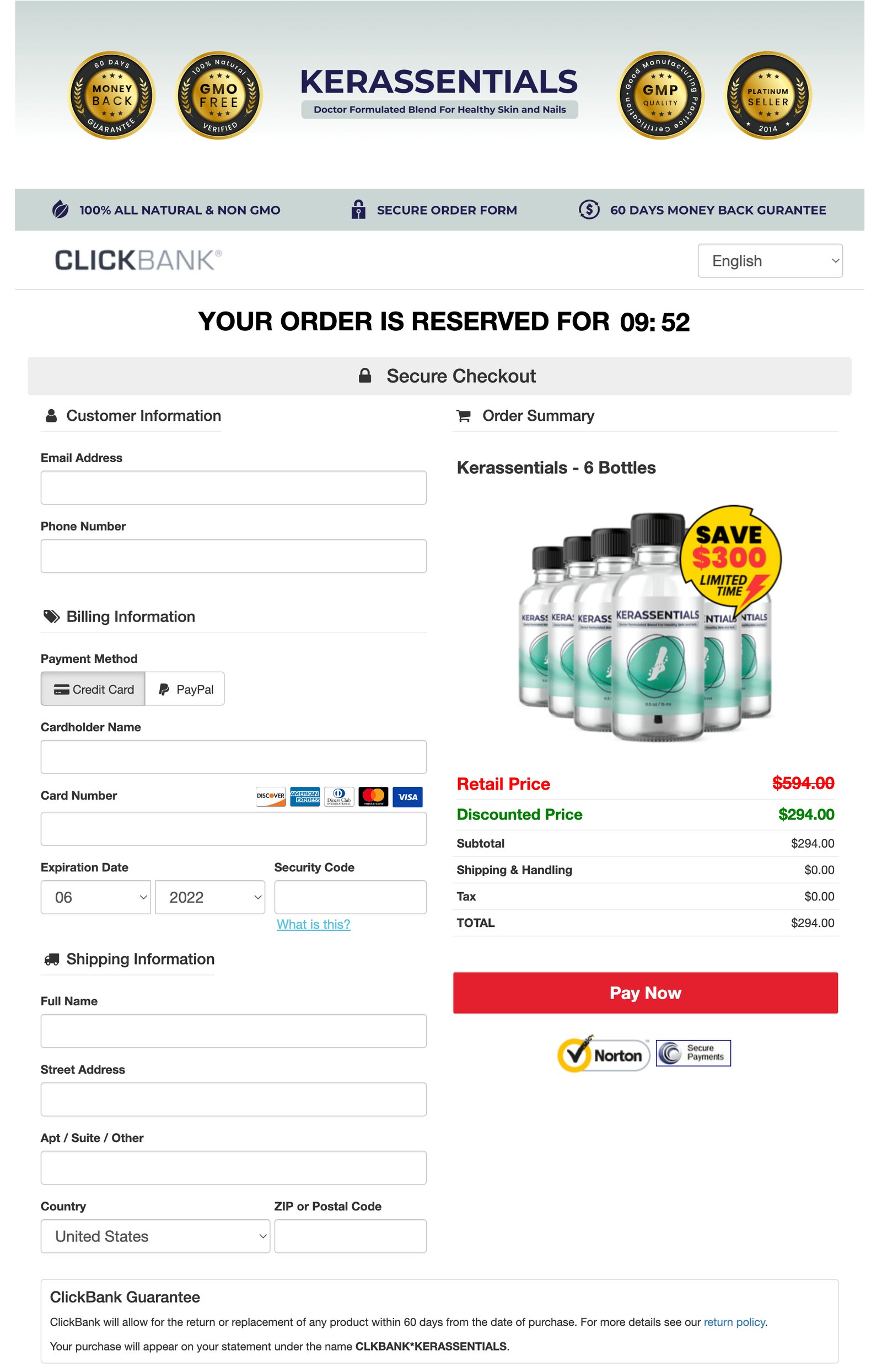 Kerassentials - Secure Order Page